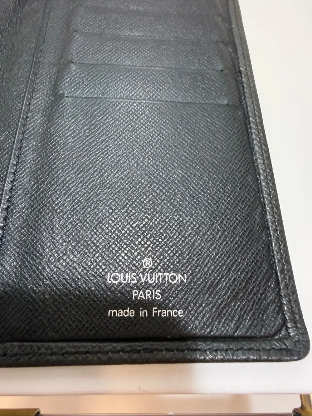 Louis Vuitton Black Taiga Long Wallet